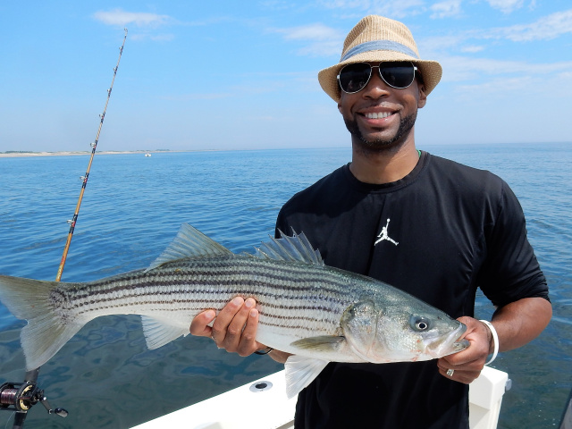 Plum Island striper caught byJermaine Anderson